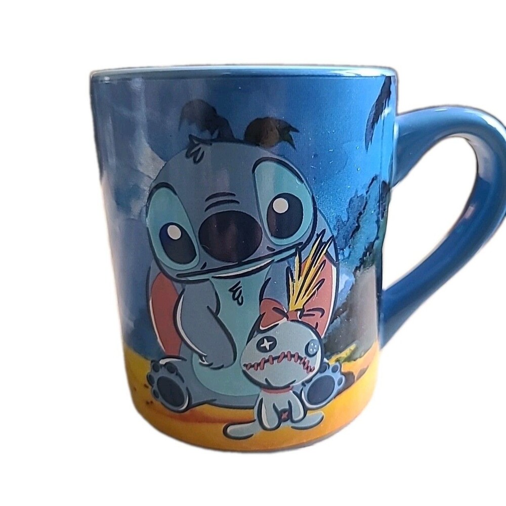 Disney's Stitch 14oz Ceramic Coffee Mug  "SCRUMP"Ohana Means Family Disney
